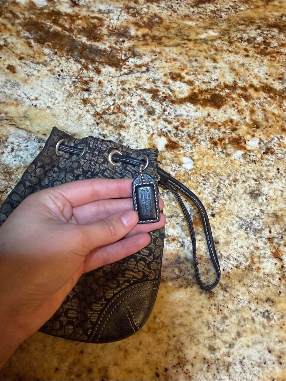 Coach vtg Signature Drawstring pouch